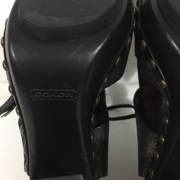 *Sold*Coach Poppy Rena Leather Platform Heels Sz 9.5 B - Picture 11 of 15
